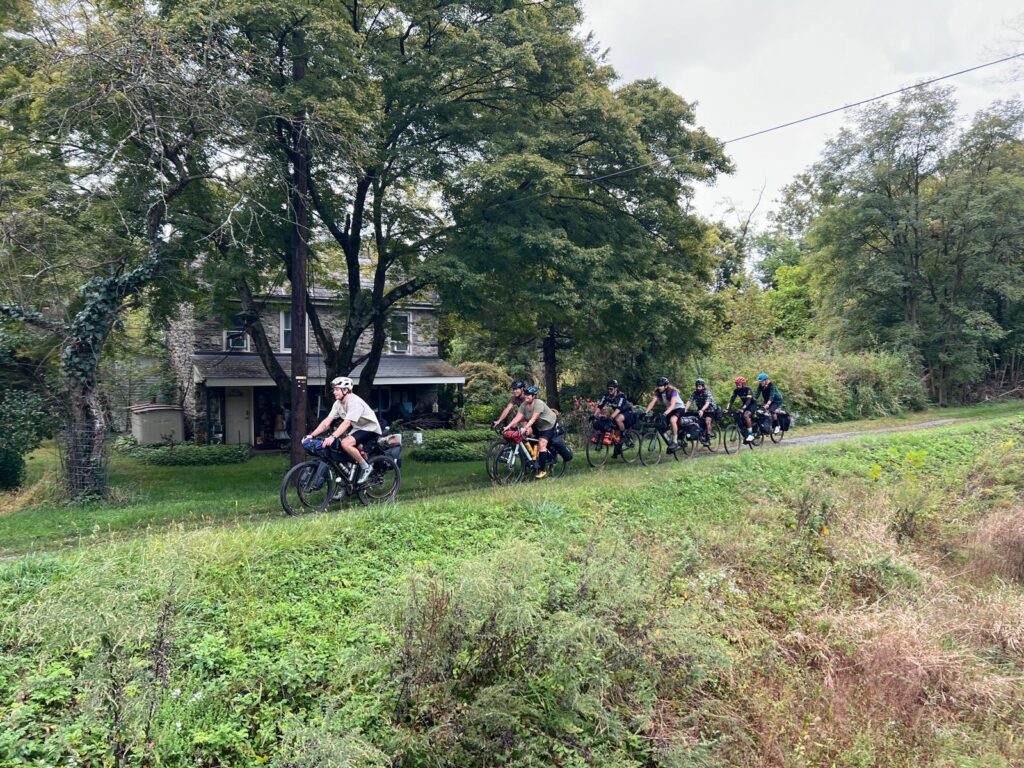 Photo of bicycle riders traveling on path